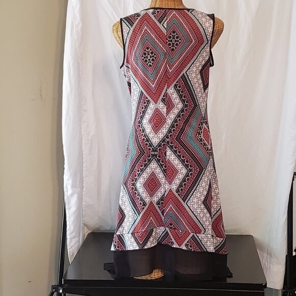 Ladies PERSEPTION CONCEPT Sleeveless Graphic Print Dress - M - Picture 3 of 4